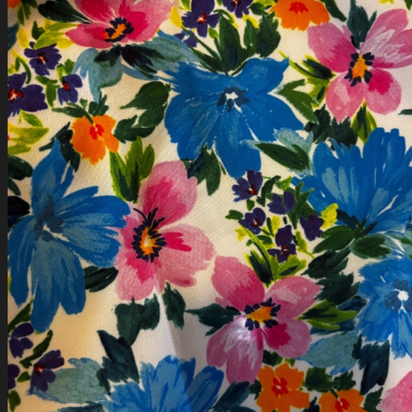Zara vibrant flowers high waist pants made in Europe NWT - Picture 11 of 12